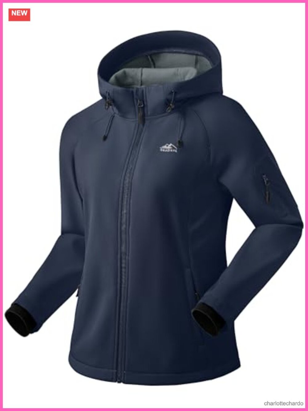 Fleece Lined Softshell Jacket Windproof Waterproof Hooded Winter Coat